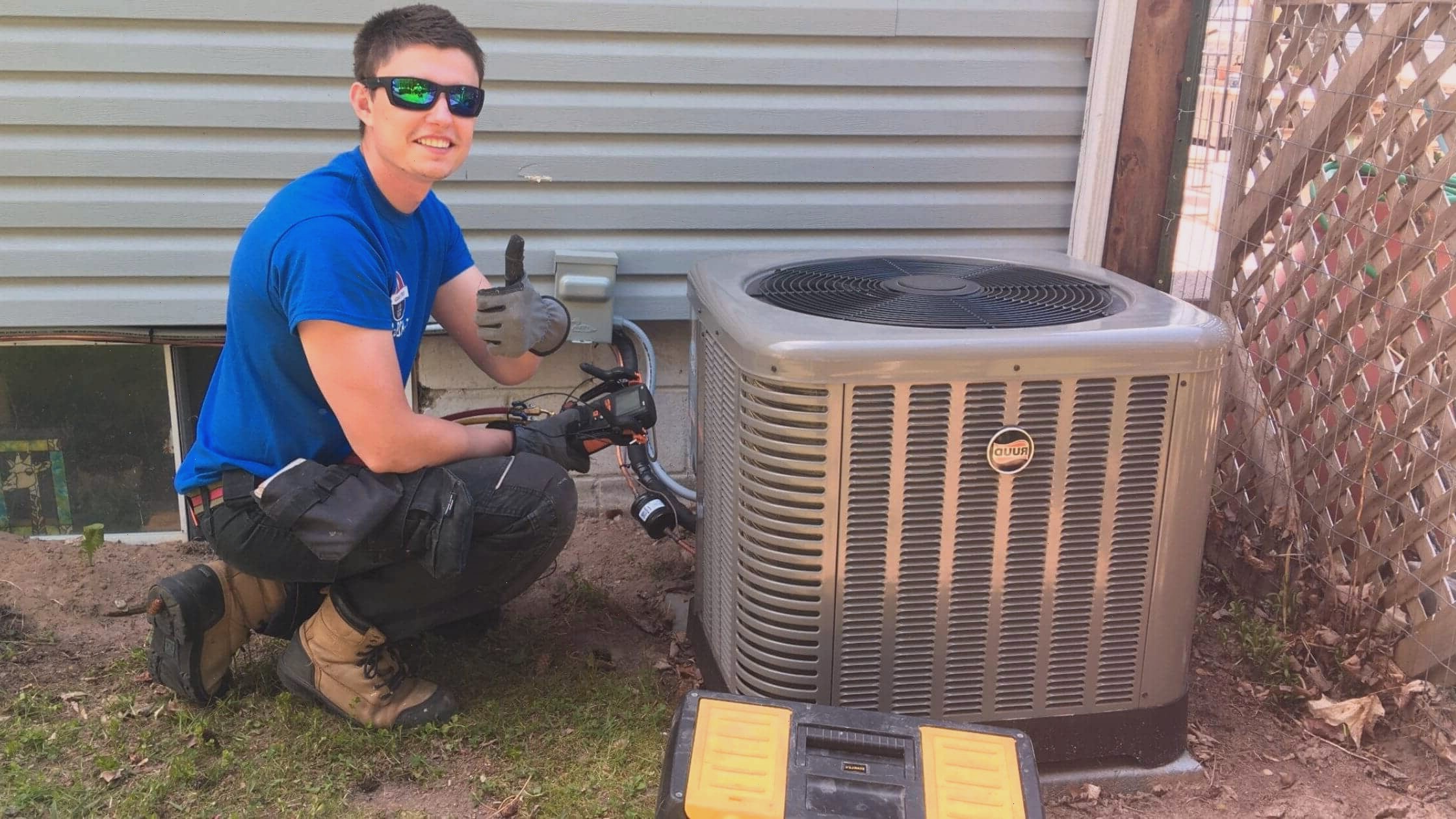 Technician completing job